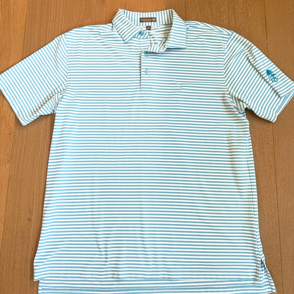 Peter Millar Large Summer Comfort golf shirt w/country club logo on sleeve